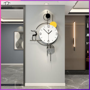 HKStorage Creative Clocks Watches Wall Clocks Living Room Dining Room Clocks Silent Light Luxury Wall Hanging Modern Simple and Atmospheric Decoration