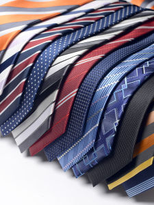 Romguest | Business Wedding Striped Blue Red Black Handmade Necktie 9cm
