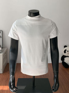 ZHUOCAN | Grey High Collar Stylish T-shirt
