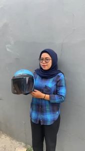 HELM BOGO SNI DEWASA MOTIF GRADASI DUA WARNA PACKING AMAN