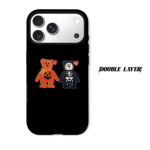 Halloween Bear Duo Phone Case for iPhone 18 17 16 15 14 13 12 11 Air Pro Max Plus Double-layer Cover