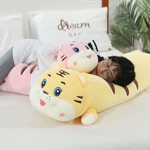 Gối ôm con hổ nằm miệng cười (45cm---120cm) - Gấu bông con cọp nằm vải miniso siêu mềm mịn an toàn hàng cao cấp loại 1