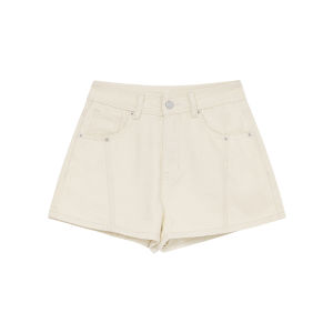 High Waist Slim Fit Straight Shorts Womens