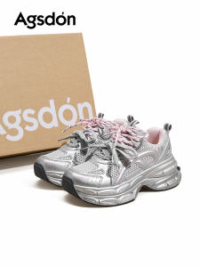 Agsdon | Silver Platform Sneakers Summer Breathable Thick Sole Height Increasing