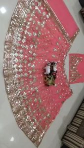 [PRE-ORDER] Semistitched Soft Mono Heavy  Embroidery Foil Mirror Lengha (10-15 days delivery)