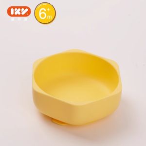 IKV Baby Bowl Silicone Suction Plate Infant Child Feeding Dish Integrated Design for Babies And Toddlers Childrens Tableware