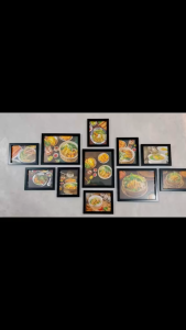 (HÌNH THẬT) Bộ 11 khung ảnh phở gà treo tường trang trí decor quán ăn nhà hàng kèm đinh