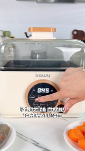 Electric Food Steamer Multi-functional Timing 24L Big Capacity 3 Layers Detachable Non Stick Steel Steaming Tray