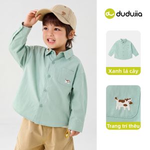 DUDUJIA | Áo Sơ Mi Dài Tay Cho Bé Trai 100% Cotton