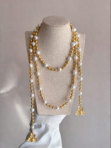 YISHU | Floral Pearl Necklace Elegant Luxurious Style