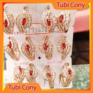 Bông tai nữ xuping mạ vàng đá đỏ BXP-2996568 - DX1 - Phong cách Hàn Quốc - Mang đi chơi rất đẹp