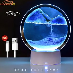LED Quicksand Painting Table Lamp: A Unique Bedside Home Decoration