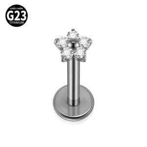 1 Chiếc Khuyên Môi Titan Zircon Ren Trong Đá CZ Nhỏ/lớn Khuyên Tai Labret Khuyên Sụn Tai Kiểu Dáng Cổ Điển Trang Sức Body Thời Trang