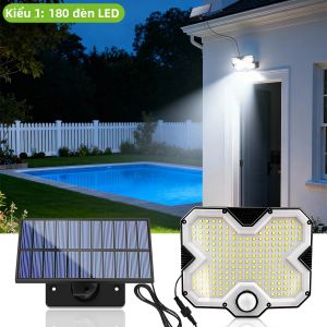 Đèn Năng Lượng Mặt Trời 180 Đèn LED Tự Động Sạc Ban Ngày IP65 Bảng Điều Khiển Chống Nước Có Thể Tháo Rời Với Ba Chế Độ Độ Sáng Để Chiếu Sáng Ban Đêm