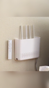 Wireless Router Storage Box WiFi Storage Rack Non-Perforated Wall Mounted Living Room Wall Mounted Rack Apartment Study Room Home Interior