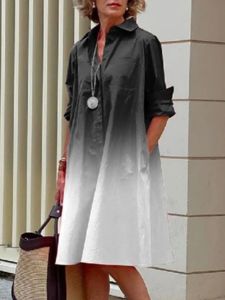 ชุดเดรสพิมพ์ลายหรูหราสำหรับผู้หญิง ชุดเดรสยาวปานกลางแขนสั้นคอวี ทรงเอเข้ารูป กระโปรงทรงเอ ฤดูร้อน 2023