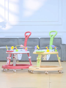 Baby walker seat can rotate 360° multi-functional anti-rollover one-year-old baby walker with handle