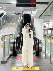 Áo Len Nhung Kem Quần Ống Rộng Cho Nữ Dáng Rộng Dày Cho Mùa Thu Đông Mềm Mại Và Mờ Quần Dài