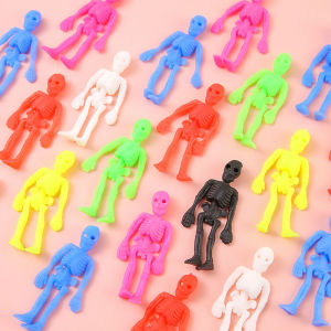 12/24PCS Halloween Skeletons Stress Relief Toys Rubber Stretchy Horror Dolls Kids Halloween Party Favors Gifts Goodies Filler