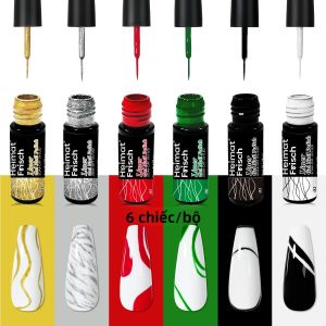Bộ Gel Sơn Móng Tay Cổ Điển 6 Hộp 5ml/Hộp - Đen Trắng Vàng Bạc Gel Sơn Móng Tay Kim Loại 3D Dán Đa Năng Dùng Trang Trí Móng