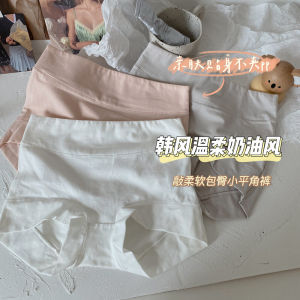 3 Korean Style Chic Gentle Cream Style Pure Cotton Comfortable Mid Waist Classic Small Boxers Womens Underwear Plus Size Chubby Girl