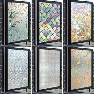 Frosted Privacy Window Film Anti Glare UV Protection Static Cling Removable for Home Kitchen Bathroom