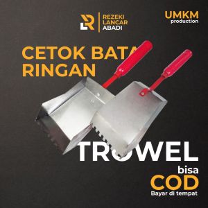 Cetok Bata Ringan Trowel Sendok Semen Hebel Plat Baja 7.5 cm / 10cm / 125cm / 15cm Kwalitas Terjamin