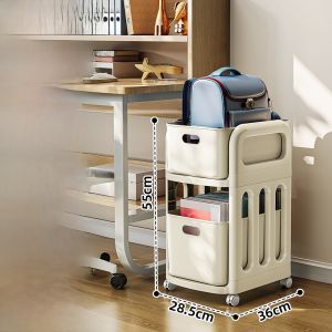Portable Office Desk Undershelf Book Storage Rack Student Bag Placement Device Mobile Bookcase Organizer Family Storage Tools