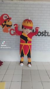 Kostum Maskot Badut Karakter Boboiboy Matahari Setelan Dewasa Lucu Costume