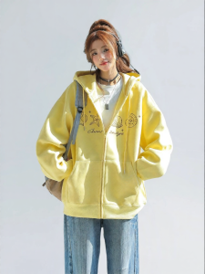 CHANT2nd | Korean Style Shell Starfish Embroidery Hooded Sweatshirt Coat Loose Fit