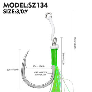 PROBEROS 2 CÁI Móc Câu Cá Biển Sâu Kép Hỗ Trợ Câu Lông Vũ Phản Quang Móc Câu Jig Nặng Có Ngạnh Dụng Cụ Câu Cá Nước Mặn Thép Carbon Cao Cấp