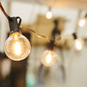 G40 LED Bulb Solar String Lights 10M 20Bulbs Super Bright Outdoor Waterproof Christmas String light for House DecorativeString light outdoor white