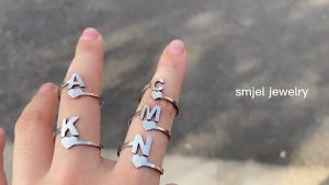Trái Tim Nhỏ A-Z Tên Viết Tắt Nhẫn Cho Nữ Thép Không Gỉ Sáng Tạo Cưới Ban Nhạc Cặp Đôi Trang Sức Dễ Thương Món Quà Lãng Mạn