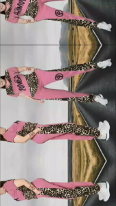 ZUMBA SLANTING COMBI-LEOPARD VNECK TERNO JOGGER WITH 2-POCKET HIGH-QUALITY FRAME FIT LARGE UP TO 2XL.