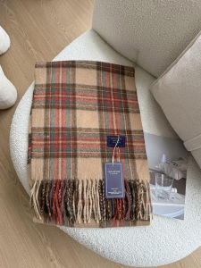 Classic British Plaid Red Scarf Womens Winter Fashion Versatile Warm Tassel Couples Korean Style Long Rectangle Scarf