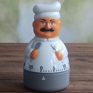 Cute Chef-themed Timer with A Knife and Fork Design - 60-minute Mechanical Rotating DialSimulating Cooking Timing Non-electric