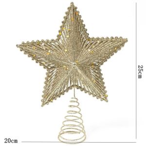 25cm Red Glitter Christmas Tree Topper Plastic Star Christmas Decor For Home Xmas Tree Ornaments Navidad New Year 2026 Natal