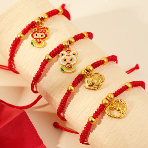 Năm 2025 của rắn hoàng đạo rắn dây thừng đỏ Vòng đeo tay dây bện vận may Vòng tay kiểu da rắn món quà năm mới