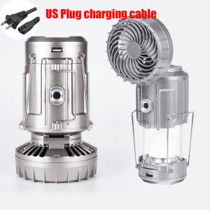 Multifunction Outdoor Electric Fan Light LED Solar Camping Lamp Portable Hanging Tent Lanterns Light with Fan Outdoor Tools