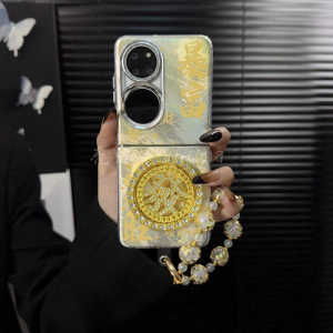 Creative Anti-Fall Huawei P50 Pocket Phone Case Womens Style Dyeing And Wealth Spinning Wheel Design High-End Feels Foldable Screen