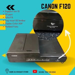 Scanner Folio F4 Canon DR-F120 Dengan ADF Dan Flatbed Support win 10 Lengkap tinggal install Resolusi Pemindaian Tinggi 501 Dpi Kecepatan Cetak 11-20 Ppm - Lazada