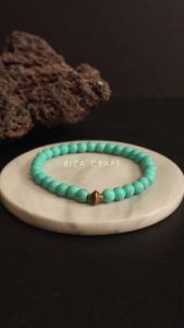 Gelang Tasbih Pria Wanita Original 33 Butir Keren Batu Pirus ASLI Akik Alam Natural