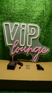 ป้ายไฟLED ป้ายไฟนีออน ป้ายไฟอะคริลิค ป้ายไฟหน้าร้าน " ป้ายไฟ VIP Lounge" แบบเสียบปลั๊กไฟ ป้ายไฟตกเเต่งร้าน