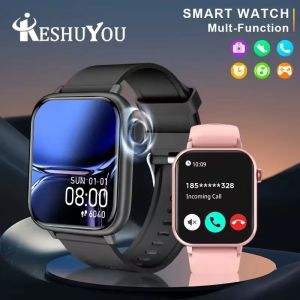 KESHUYOU 2025 New Smart Watch Bluetooth Talk Heart Rate Monitor Sports Health IP68 Waterproof Men Women smartwatch Holiday Gifts