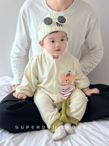 Adorable Animal Print Baby Romper Spring Autumn Style Full Month Three Months Old Infant Clothing Cotton Long Sleeve Crawler Suit