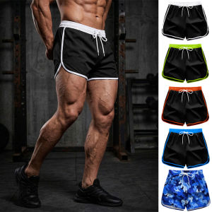 Mens Gym Workout Running Shorts Summer Athletic Quick Dry Breathable Shorts with Drawstring Elastic Waist Split Hem Activewear