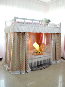 ผ้าม่านหนาแบบปรับแสงได้เต็มที่สำหรับหอพักนักเรียนหญิง ทรงเจ้าหญิง ลายการ์ตูน ผ้าฝ้ายผสมโพลีเอสเตอร์ ขนาดใหญ่