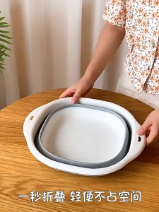 กะละมังแบบพกพา แบบพกพาสะดวก ทนความร้อน ซักผ้า ตั้งแคมป์ ล้างผัก กะละมัง กะละมังพับได้