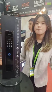 Biosystem 9P Lite Wooden Digital Lock- Waterpoof IP65-Ultra Slim body-Video Motion Detector-Real Time CCTV Monitoring from App