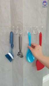 Thanh Móc Treo Đồ 6 Móc Siêu Dính Dán Tường Nhà Tắm Nhà Bếp Tủ Quần Áo